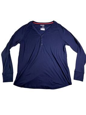 NWOT Y2K Ribbed Knit Henley Navy Women's Large Bella Swan Twilight Core
